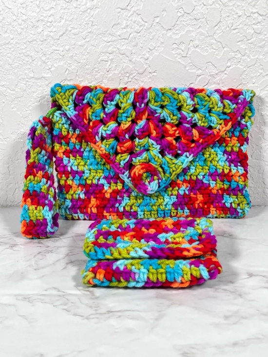 Handbags - Fiesta Crochet Wristlet & Card Holder
